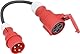 as - Schwabe Adapterleitung - CEE Stecker 400V/16A/5-polig zu CEE Kupplung 400V/32A/5-polig - 0,3 m H07RN-F 5G2,5 schwere Gummischlauchleitung - IP44 spritzwassergeschützt, 61375