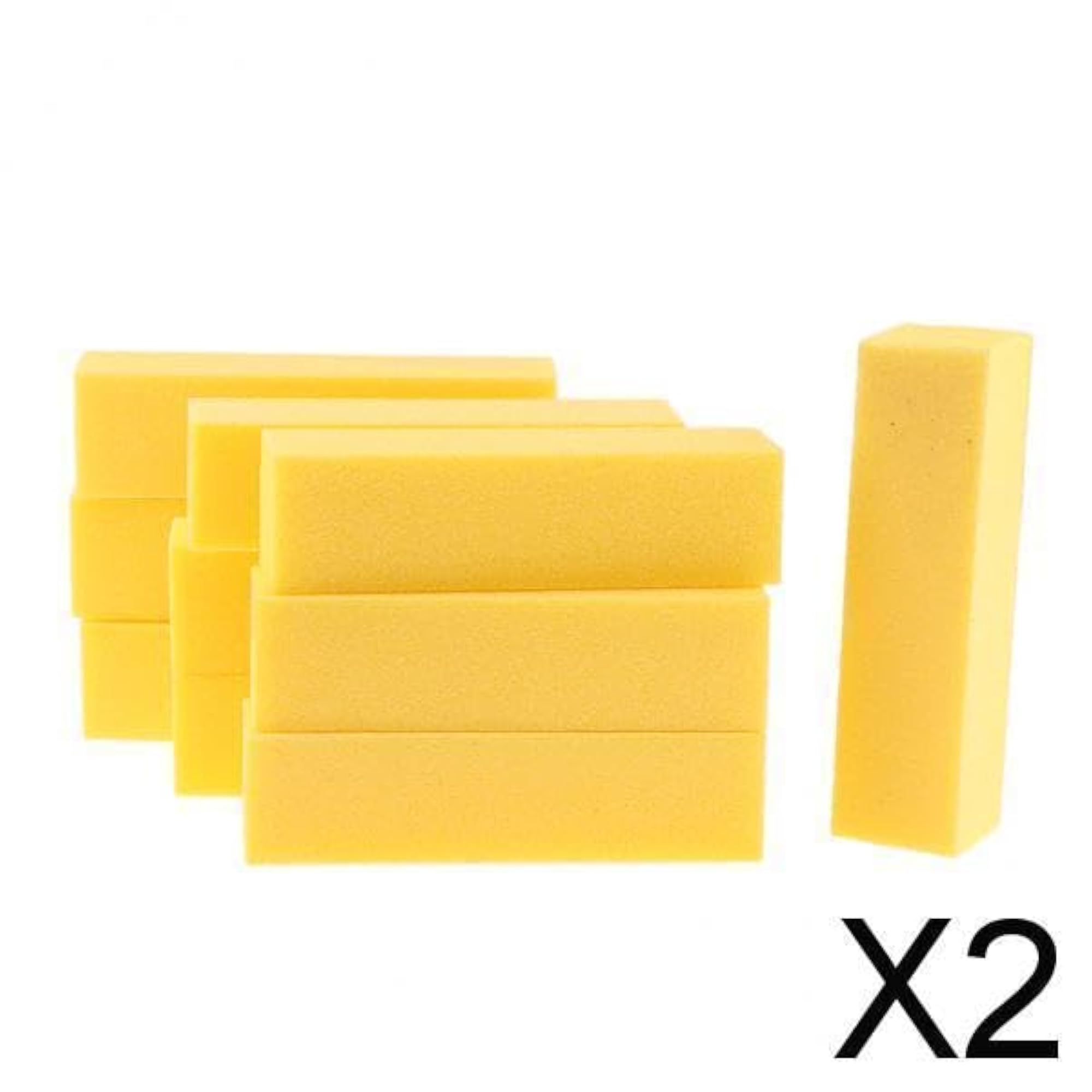 2x10 Pcs Nail Art Buffer Files Block, Yellow
