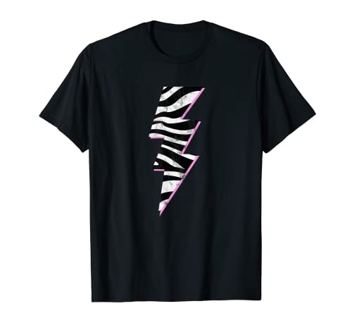 Cebra Print Lightning Bolt Camiseta
