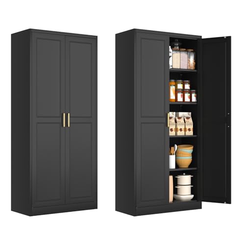 Polup Pantry Cabinet, 71 Inch Tall Kitchen Storage Cabinet, Metal