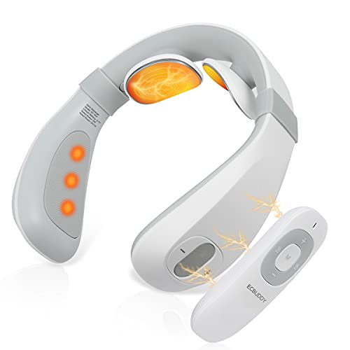 Neck Massager with Heat,Electric Pulse Neck Massager for Pain Relief,Portable Neck Massager,Pulse Neck Massager,Neckology Neck Massager,6 Modes 15 Levels Cordless Deep Tissue Trigger Point Massager