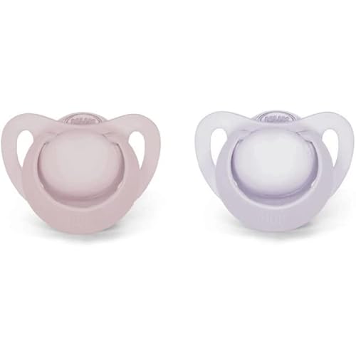 NUK | Orthodontic Pacifiers | Pink-Powder Pink | 6-18 Months | Best Pacifier for Breastfed Babies | BPA Free | Shaped to Soothe Just Like Mom | 2-Pack