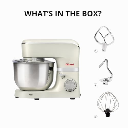 Girmi IM47 Sbattitore con base 1300 W Beige, Acciaio inox