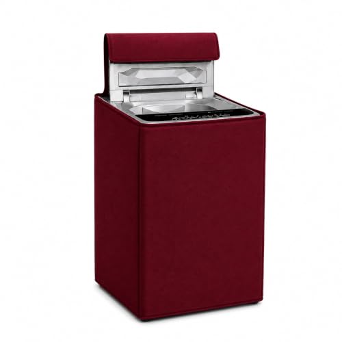 Image of REKARDO Polyvinyl Chloride (Pvc) Waterproof Semi Automatic Washing Machine Cover for (LG - Life Good) 8.5kg, 9kg, 9.5kg Model (Maroon) | Dust Protection | Scratch Resistant | Durable PVC | Moisture Shield | Easy Clean | Reusable | Snug Fit