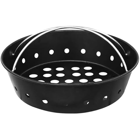 Vankey Charcoal Ash Basket, Carbon Steel Charcoal Basket with Handles Grill Replacement for Kamado Joe JR Grill Accessories, Charcoal Holder Fits Minimax Big Green Egg Grill Cover