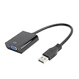 Akozon USB 3.0-zu-VGA-Adapterkabel – 1920 X 1080 /Video-Konverter für 7/8/10 – USB-VGA-Kabel für Erweiterte Anzeige