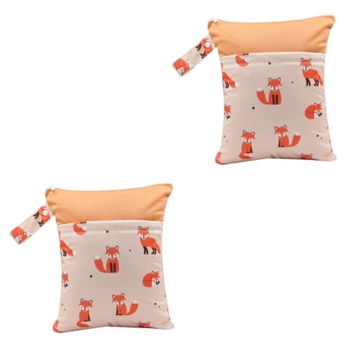 2pezzi Borsa Per Pannolini Con Cerniera e Maniglia Sacchetto Per Riutilizzabili Con Due Tasche Stampa Colorata