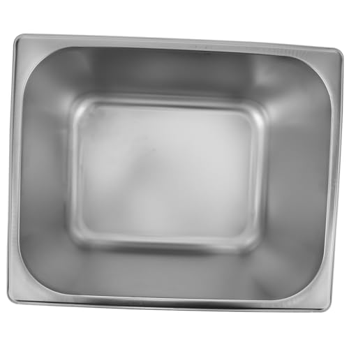 MOLUCKFU Bread Buffet Tray Commercial Hotel Pan Buffet Dishes Container Catering Serving Buffet Catering Food Pan Vegetable Buffet Server Square Chafing Dish Heater Silver Stainless Steel