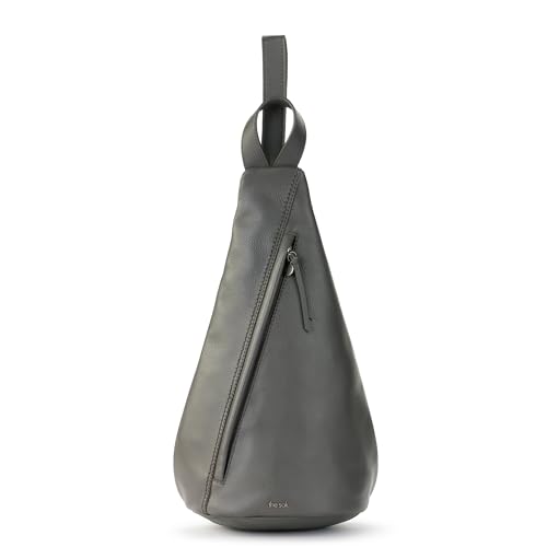 Image of The Sak Geo Sling Backpack in Leather, Convertible Design, Slate