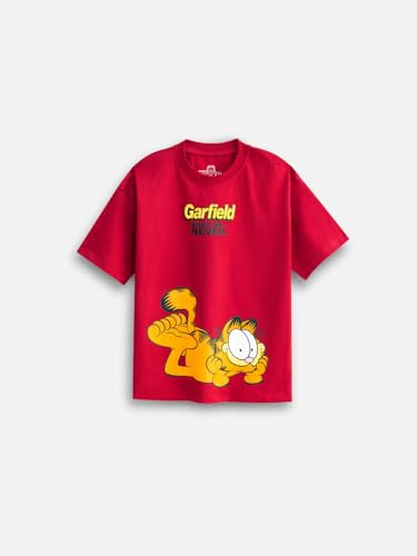 Image of Nap Chief Kids Cotton Garfield Print Co-Ord Set for Boys & Girls | Half Sleeve T-Shirt & Shorts Set | Soft Casual Summer Wear