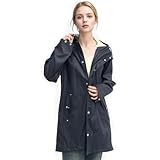 BXTGW Rain Jackets for Women, Rain Coats Long Hooded Outdoor Waterproof Windbreaker Women's Trench Coat