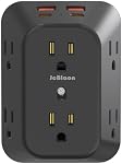 USB Chargeur mural Extendeur de sortie électrique, Protecteur de surpression, 6 Splitter avec 4 USB Débarquement (2USB A, 2USB C) 4-Sided 1050J Adaptateur de prise multi de bande de puissance pour les voyages à domicile