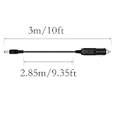 PNGKNYOCN Kabel męski DC5,5 x 2,1 mm do gniazda zapalniczki samochodowej 12 V z diodą LED do samochodu, ciężarówki, autobusu (10 FT)