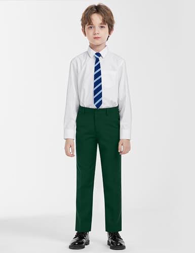 Image of Boys Green Suit 5 Pieces Slim Fit Kids Formal Tuxedo Suit Set for Wedding Ring Bearer, Easter, First Communion, Confirmation, Graduation Teen Boys Size 10