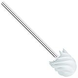 sanwood. WATERCLOU Ersatz-Bürstenkopf Set mit Universaladapter Innovative WC-Bürste ohne Borsten Toilettenbürste aus Silikon (weiß mit Edelstahlstiel)