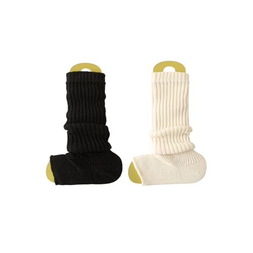 2 Pairs Women's Fashion Leg Warmers Winter Warm Knit Long Boot Socks Slouch Knee High 80s for Party Gifts