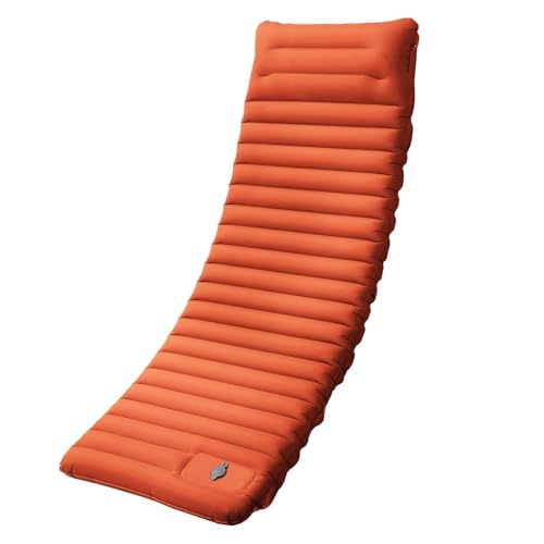 Extra Thick 4 Inch Camping Sleeping Pad Outdoor Self-Inflating Mats Spliceable Hiking Fishing(NT-04Orange)