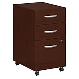 Bush Business Furniture Series C 3 Drawer Mobile File Cabinet in Mahogany, Assembled Office Storage Unit for Home or Commercial Spaces