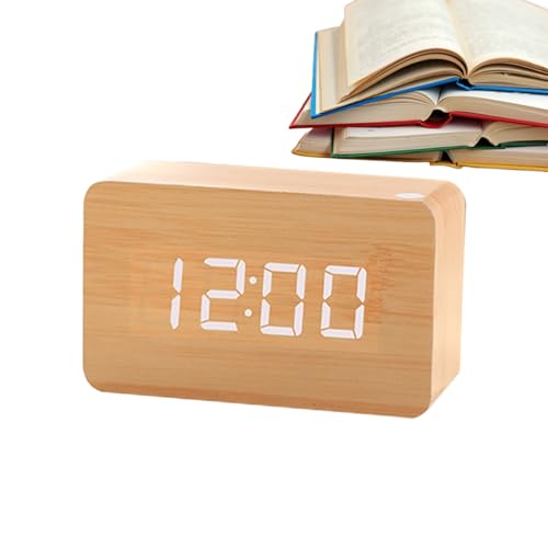 Reloj Despertador Digital De Madera, Reloj Digital De Cabecera con Modo Día De...
