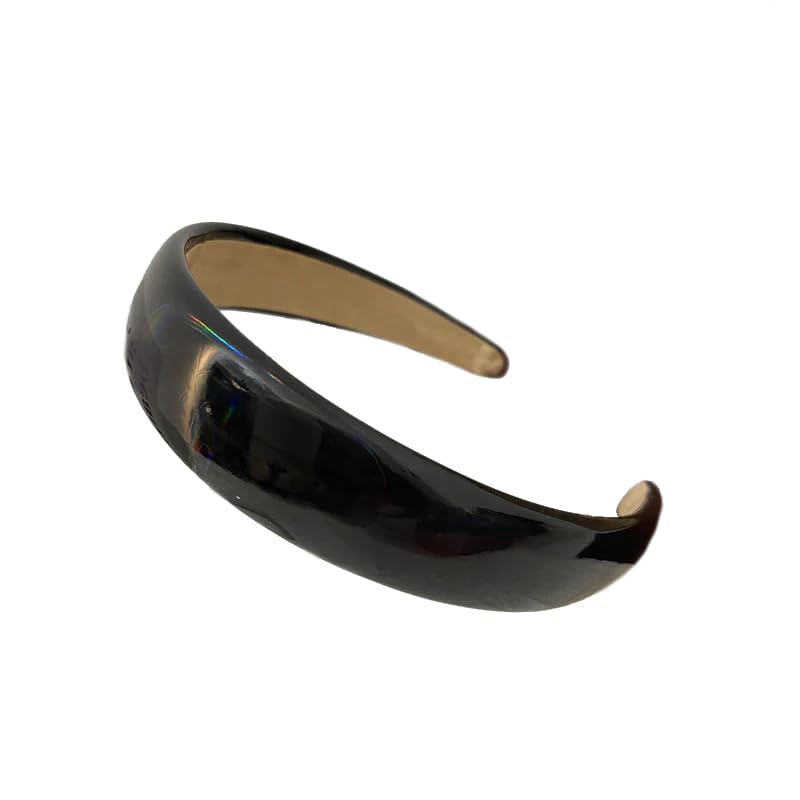 RPZL Leather Headband Black Iridescent Patent