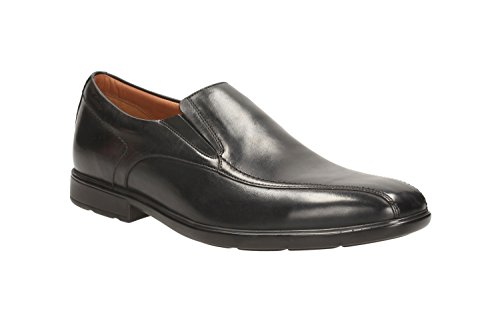 Image of Clarks Men's Gosworth Step Black Leather Formal Shoes - 10 UK