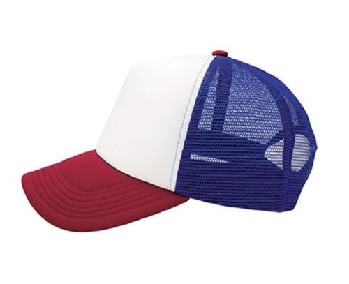 Image of NYFASHION101 Plain Mesh Trucker Hat - Breathable 6-Panel Daily Snapback Cap, Customizable Ideal for DIY Embroidery & Patches