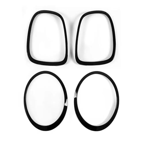 LENTLY pour Mini Cooper F55 F56 F57 garniture d'anneau de phare avant et feu arrière 4pc