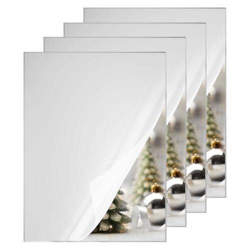 Image of KINLINK 12x16 Plexiglass Sheets 1 /8 inch Thick - 3mm Silver Mirror Cast Acrylic Sheet, Plastic Board Polycarbonate Sheet for DIY Project, Craft, Wall Mirror, Acrylic Sign and Wedding Invitation 4 Pack