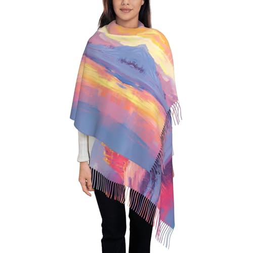 snow capped mountains Scarf shawl, tassel scarf, tassel shawl, tassel scarf3