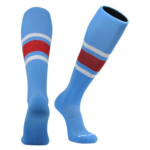 Competitor OTC Baseball, Football Socks - Columbia Blue White Red.