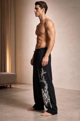 Image of Stylish Baggy Lower for Men | Comfortable Loose Fit Printed Track Pants
