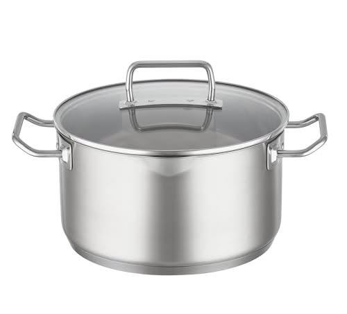 RÖSLE EXPERTISO Kochtopf, Hochwertiger Universaltopf aus Edelstahl 18/10, 24 cm, Glasdeckel, Innenskalierung, induktionsgeeignet… – Ansicht 1