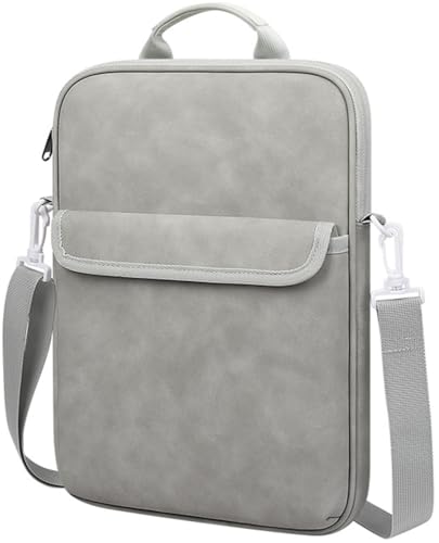 Image of ProElite Tablet sleeve Bag Upto13 inch for iPad Air 13 /Pro 13 /Pro 12.9 Galaxy Tab S7 /S8 /S9 Plus /S7 /S9 FE Plus 12.4 inch, Lenovo Tab P12, idea tab pro, Yoga Tab Plus, Handle with Shoulder Strap, Light Grey