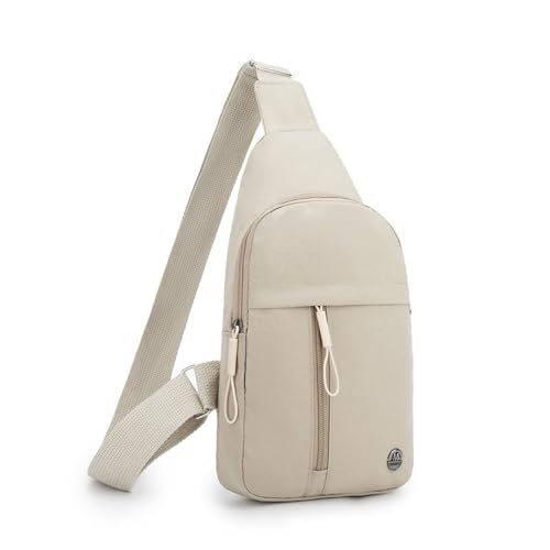 Bolsa tiracolo pequena para mulheres e homens, leve para viagens, casual, dia a dia, Bege, Large, Bege
