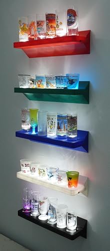 Image of Lighted LED Shot Glass Shelf (Blue)