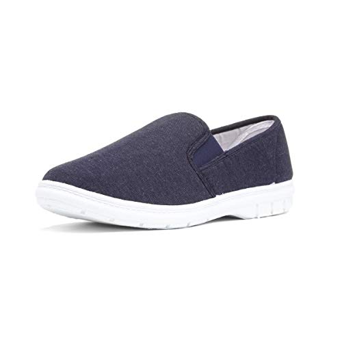 Hobos Mens Twin Gusset Canvas Shoe in Blue - Size 8 UK - Blue