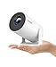 Mini Projector with WiFi 6 and Bluetooth 5.4, 4K Supported Portable Projector, Android 14 Smart Proyector with 200 ANSI & Auto Keystone, Alwtniet HY300Pro Small Projector for Bedroom, Movie, Outdoor
