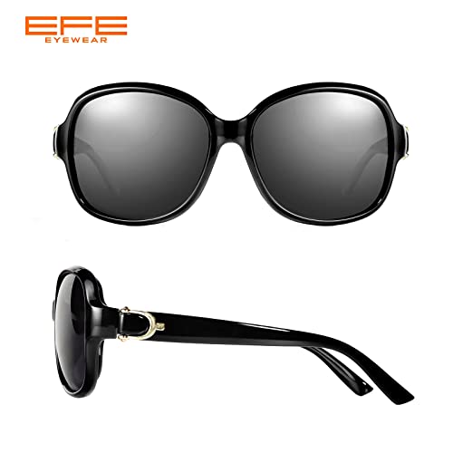 EFE Classic Oversized Polarized Sunglasses for Women Composite TR90 Frame UV 400 Protection Fashion Retro Eyewear3