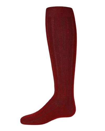 MeMoi Girls Wide Ribbed Cotton Blend Uniform Knee Socks