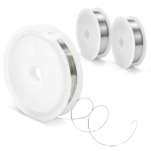 Image of PATPAT 3Rolls 24M*0.5mm Steel Wires Metal Wire for Craft Jewellery Making