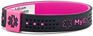myID Sport Medical ID Bracelet Black/Pink MD