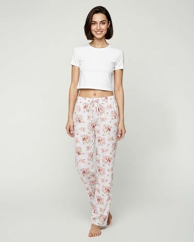 Image of 3 Pack Women's Pajama Pants Soft Lounge PJ Bottoms Comfy Sleepwear Pijamas | Available In Plus Size, Cute Sleep Pajamas, Knit, Loose Fit, Drawstring Elastic Waist, Stretch, Ladies, Night, Sleep, Casual