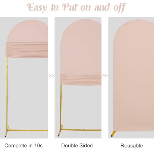 Set 2 Fundas Arco Boda Spandex 7.2FT y 6FT Cameo Brown miniatura 7