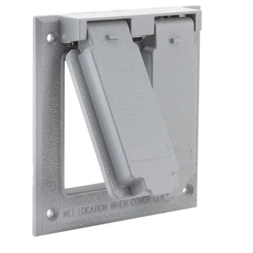 Hubbell-Bell 5145-0 Weatherproof Cover 4-1/2 in L X 4-9/16 in W, Gray, Die-Cast by BELL - Used condition - CA$10.35
