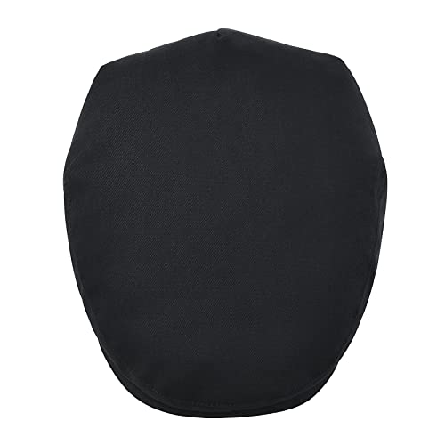 Starance Men's Cotton Flat Cap Ivy Gatsby Newsboy Hat Summer Driving Scally Cap Thin Cap (Black, 7 1/4) #TOP4