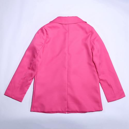 Kids Blazer Girls' Long Sleeve Notched Collar Jacket Open Front Wrinkle-Resistant Suit with Inner Pocket 3-14 Years4