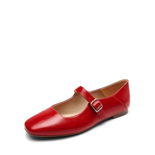 DREAM PAIRS Women's Flats Square Toe Mary Jane Flats Comfortable...