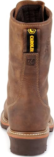 Image of Carolina Linesman 10 inch Leather Work Boots for Men, Composite Toe, Waterproof | Lightweight Composite Toe, Waterproof Protection, Slip-Resistant Outsole, Memory Foam Comfort, Non-Metallic Shank, Mens Boots