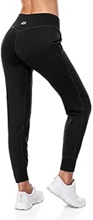 H Hellisal Women's High Waist Joggers with Pockets Workout Yoga Sweatpants Pet Hair Resistant Leggings Black XS