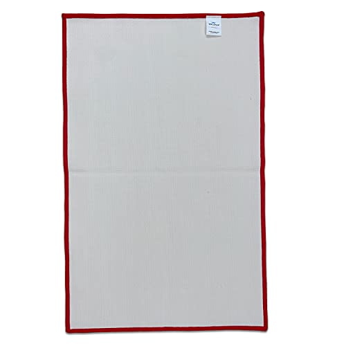 Image of Welspun Premium Bath Mats Small for Hall, Bedroom & Living Room | Solid Design | Anti Skid | High Durability | Stain Resistant | Machine Tufted | (2 x 2 ft Fts, Red)